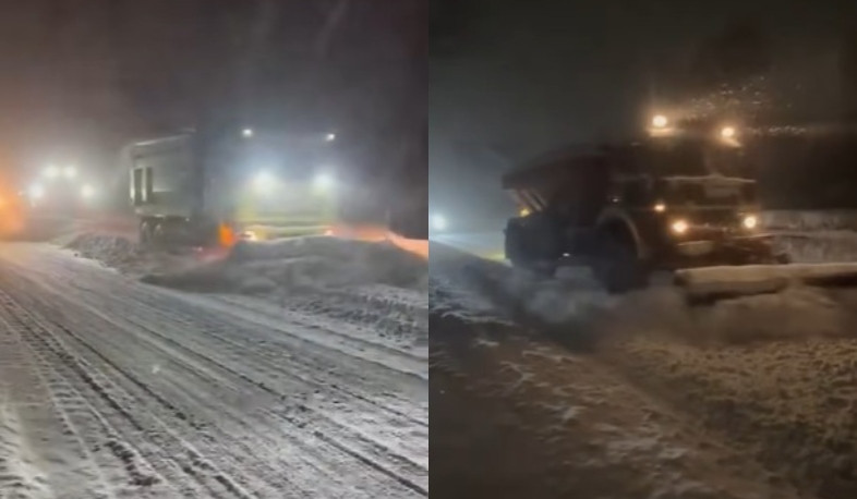 Ողջ գիշեր սպասարկող ընկերությունները շարունակել են ՀՀ ավտոճանապարհների մաքրման աշխատանքները