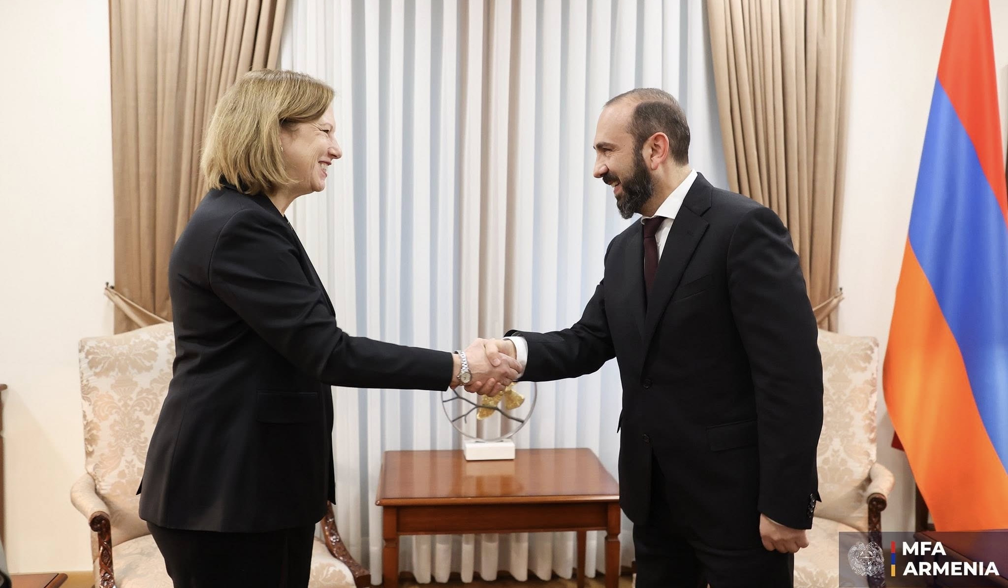 Ararat Mirzoyan and Kristina Kvien discuss steps toward implementation of 'TRIPP Route'