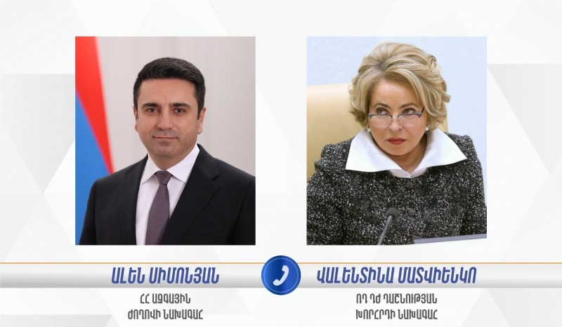 Ален Симонян провел телефонный разговор с Валентиной Матвиенко: обсуждены детали официального визита Симоняна в РФ