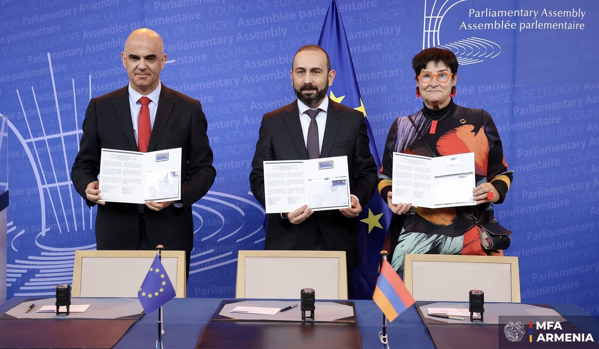 ԵԽ-ին ՀՀ անդամակցության 25-ամյակի կապակցությամբ տեղի է ունեցել «Հայփոստի» թողարկած հատուկ փոստային նամականիշի մարում