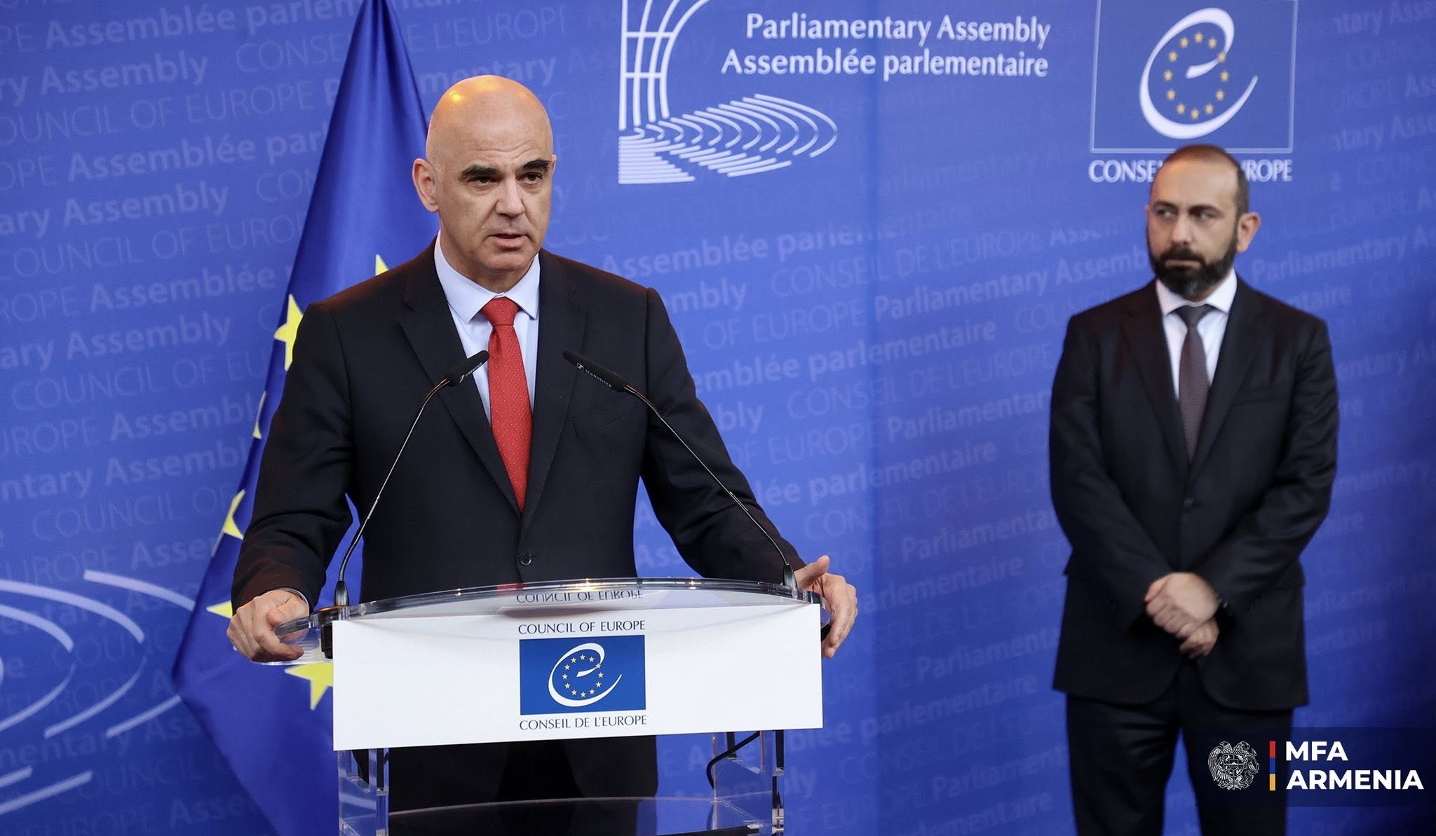 Ալեն Բերսեի ելույթը  Եվրոպայի խորհրդին Հայաստանի անդամակցության 25-ամյակի միջոցառմանը