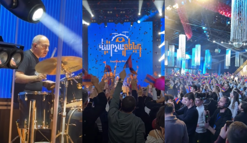 Ընթանում է «Վարչաբենդ»-ի առաջին համերգը․ Նիկոլ Փաշինյանը հարվածային գործիքների վրա է նվագում