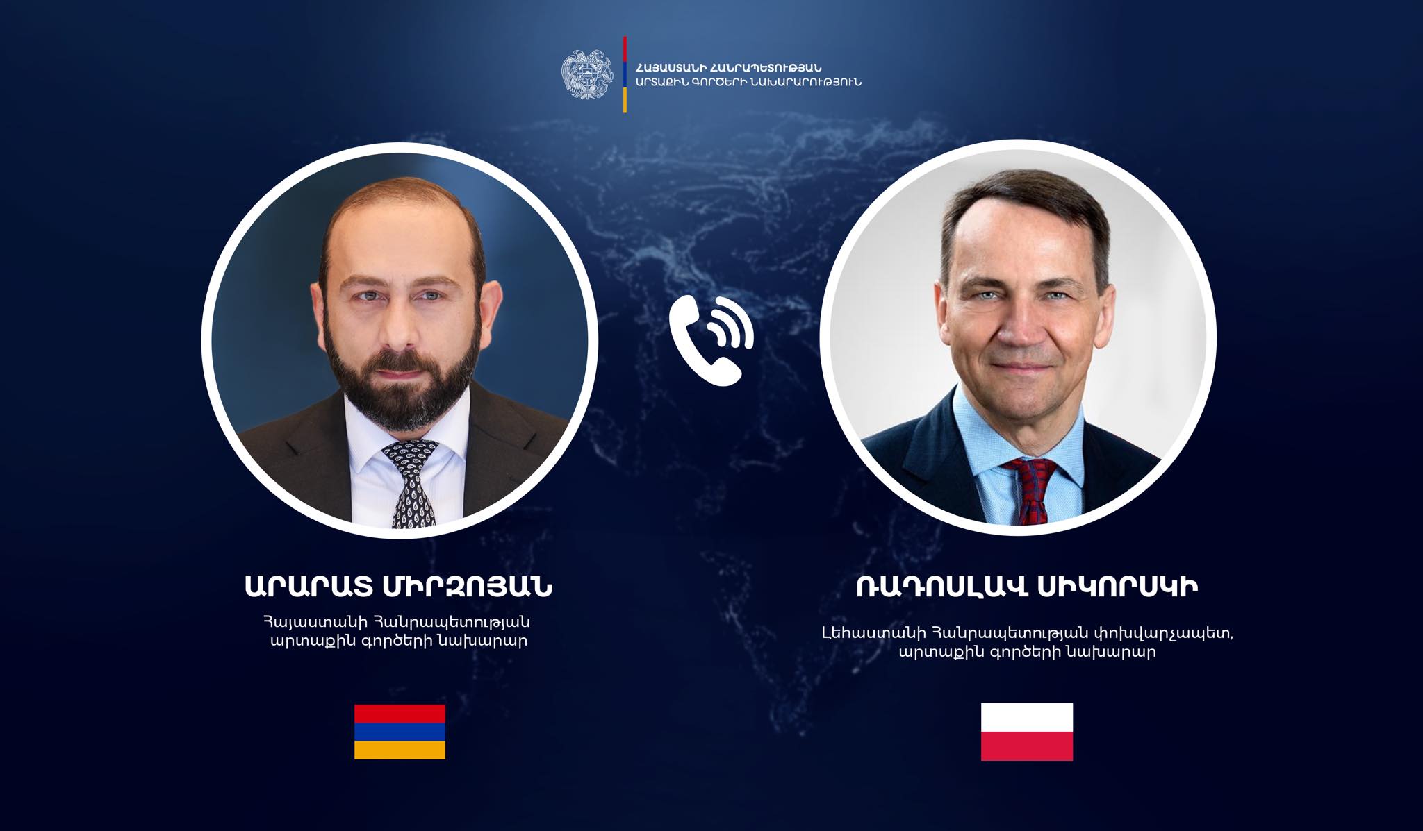 Phone conversation between the Foreign Ministers of Armenia and Poland