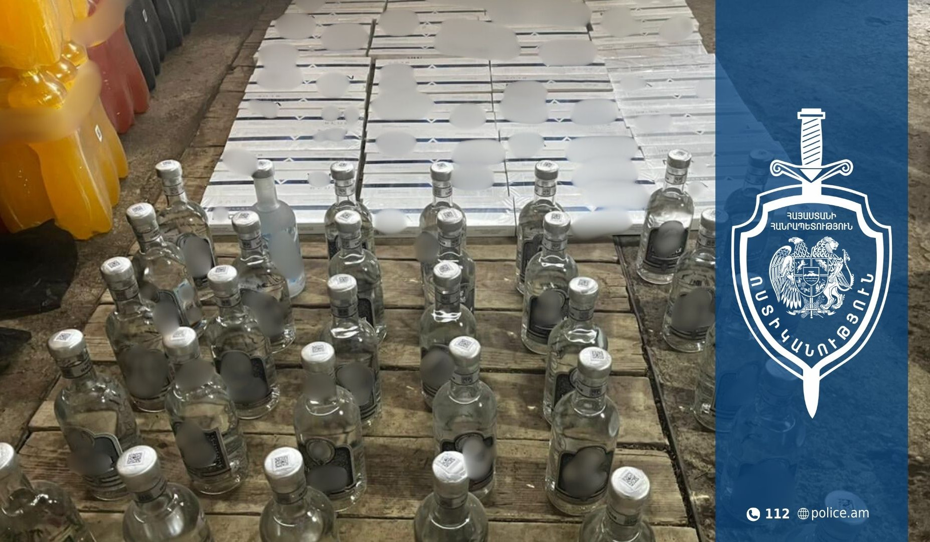 Արմավիրի համայնքային ոստիկանները հայտնաբերել են կեղծ օղի և ծխախոտ իրացնող տղամարդուն. նախաձեռնվել է քրեական վարույթ