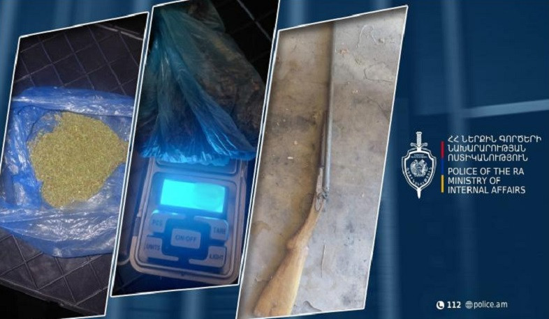 60-ամյա տղամարդու կողմից տնօրինվող շինությունում հայտնաբերվել են զենք-զինամթերք և թմրամիջոց. Վեդիի ոստիկանների բացահայտումը