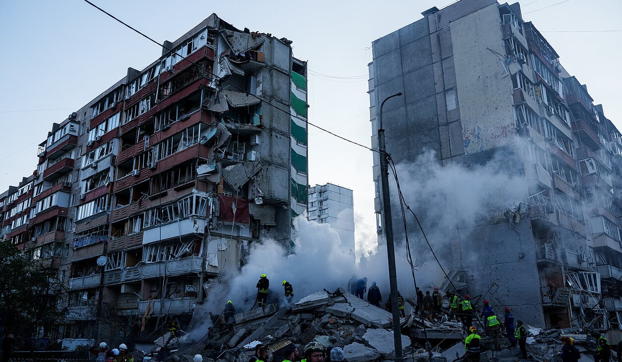 At least one dead, dozens injured after massive Russian attack in Kyiv