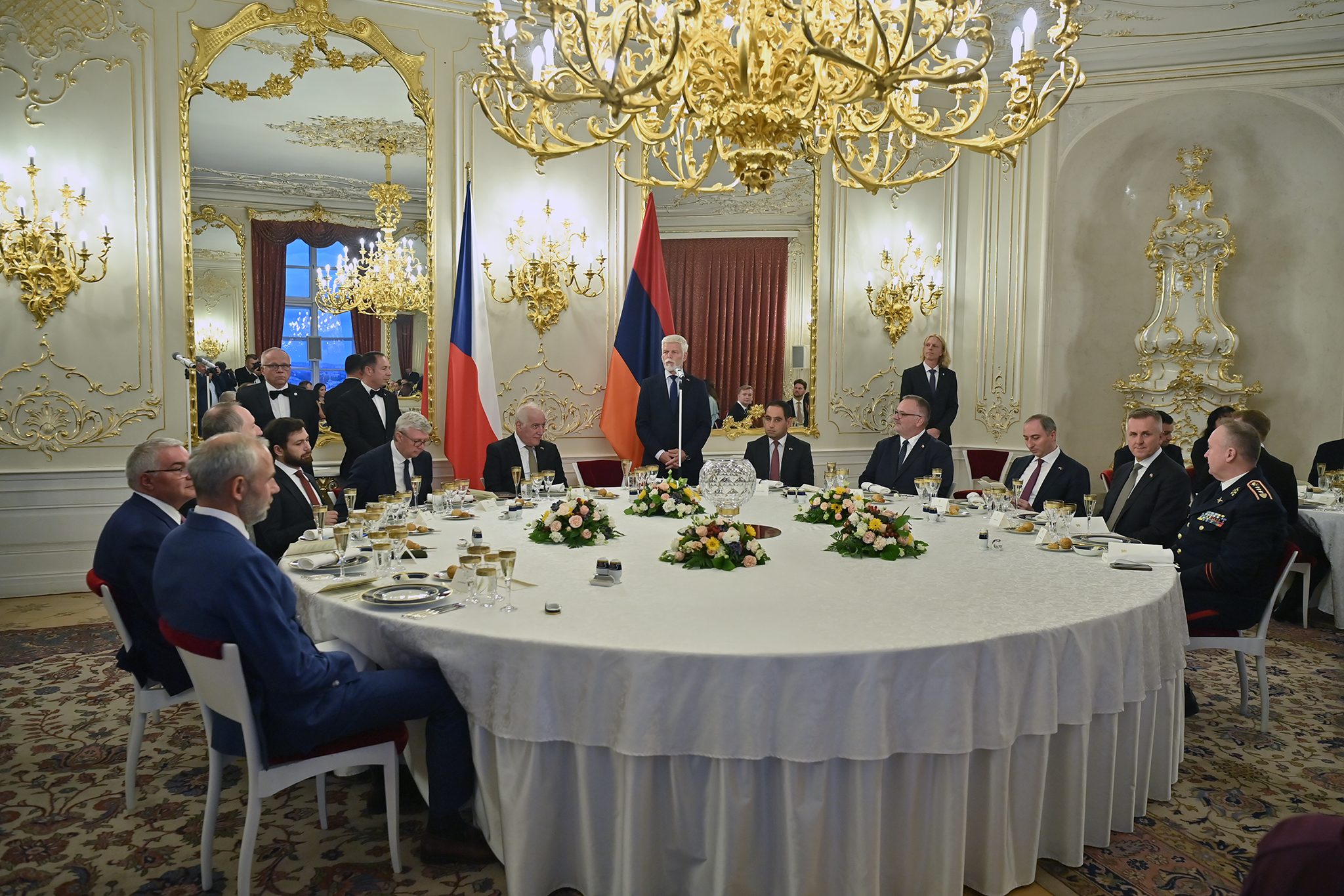 Official dinner hosted in honor of President of Armenia on behalf of President of Czech Republic, Petr Pavel