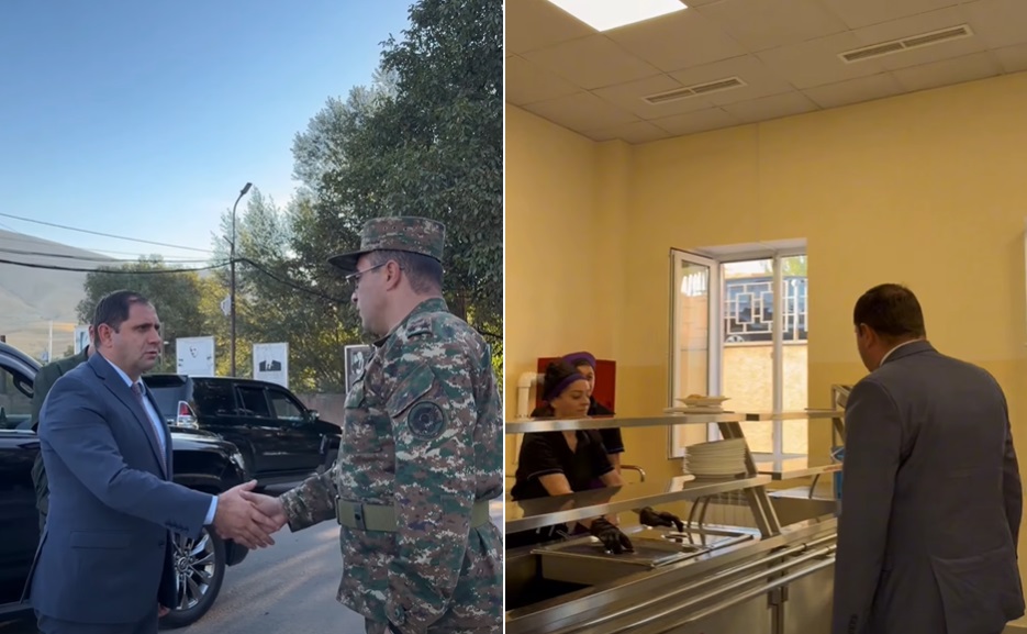 Սուրեն Պապիկյանն այցելել է զորամաս, հետևել զինվորների նախաճաշի պատրաստման գործընթացին