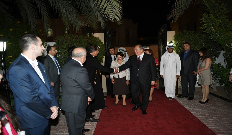 Նախագահ Արմեն Սարգսյանը հյուրընկալվել է Կատարում ՀՀ դեսպանատանը