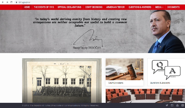 Թուրքիայում ստեղծվել է «1915.gov.tr» կայքը. ևս մեկ քայլ դեպի ժխտողականություն