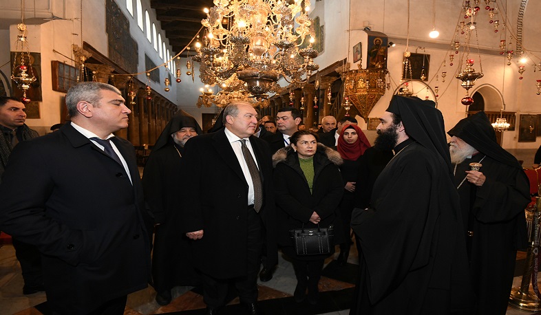 Արմեն Սարգսյանը տիկնոջ հետ այցելել է Բեթղեհեմի Սուրբ Ծննդյան տաճար