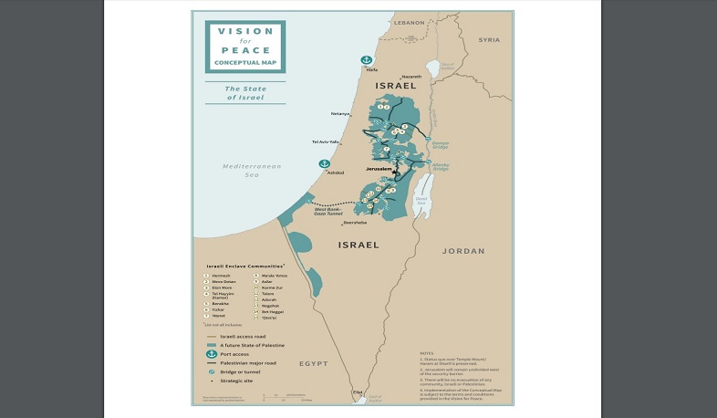 Թրամփը հրապարակել է Իսրայելի նոր քարտեզը
