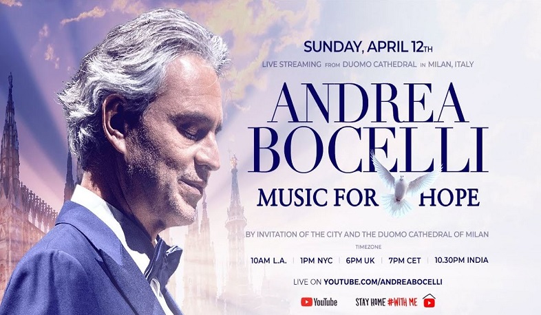 Հարության օրը Բոչելլին համերգ կտա Միլանի դատարկ տաճարում