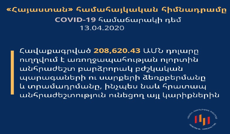 «Հայաստան» հիմնադրամի աջակցությունը COVID-19 համաճարակի դեմ պայքարում