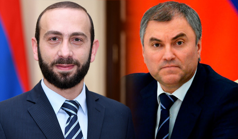 Արարատ Միրզոյանը հեռախոսազրույց է ունեցել Վյաչեսլավ Վոլոդինի հետ