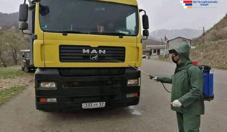 Հայաստանից Արցախ մուտք գործող 853 տրանսպորտային միջոցներ ախտահանվել են․ ԱԻՊԾ